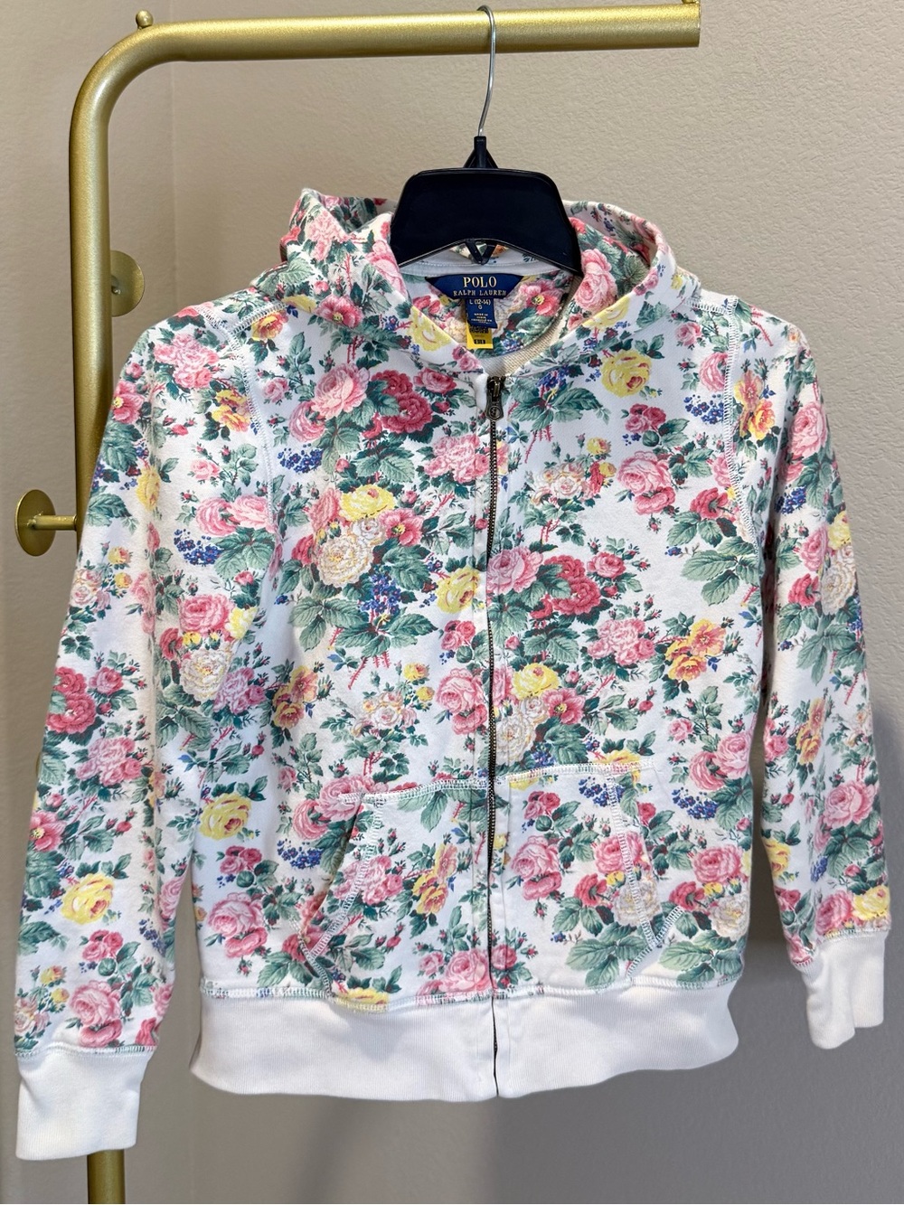 Polo by Ralph Lauren White Floral Zip Hoodie for Kids